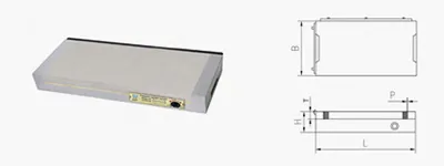 Mandril magnético permanente rectangular de acero