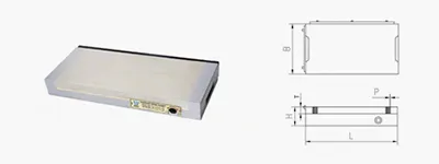 Mandril magnético permanente rectangular de acero